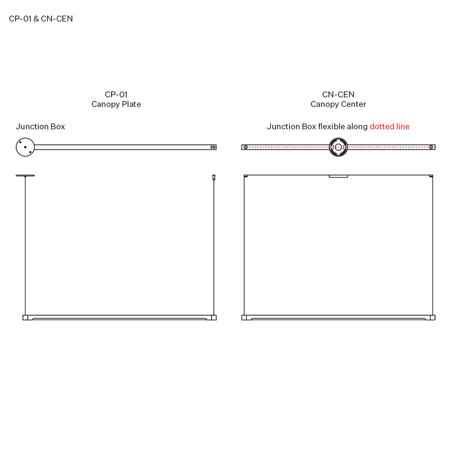 Form. 4ft Linear Suspension with Canopy Center